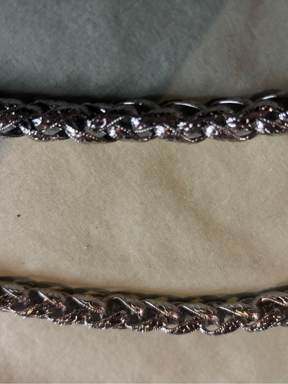 Silver Braided Chain Necklace - Unbranded